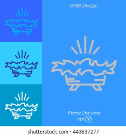 Web line icon. Christmas nursery, nativity scenes