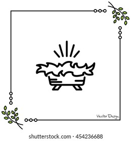 Web line icon. Christmas nursery, nativity scenes