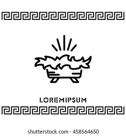 Web line icon. Christmas nursery, nativity scenes