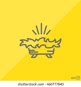 Web line icon. Christmas nursery, nativity scenes