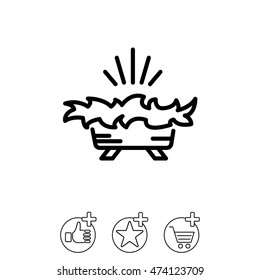 Web line icon. Christmas nursery, nativity scenes