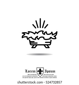 Web line icon. Christmas nursery, nativity scenes