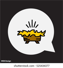 Web line icon. Christmas nursery, nativity scenes