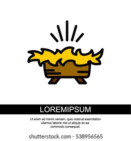 Web line icon. Christmas nursery, nativity scenes