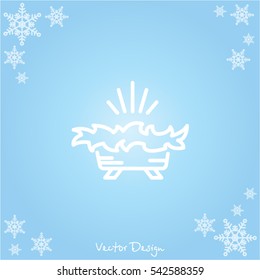 Web line icon. Christmas nursery, nativity scenes