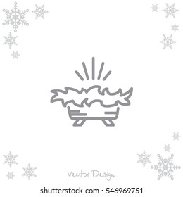 Web line icon. Christmas nursery, nativity scenes