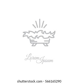 Web line icon. Christmas nursery, nativity scenes