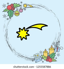 Web line icon. Christmas Star, star of Bethlehem