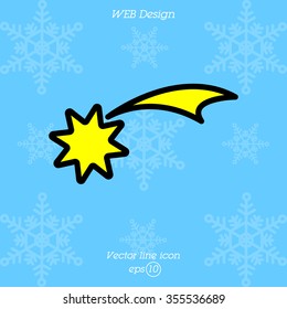 Web line icon. Christmas Star, star of Bethlehem