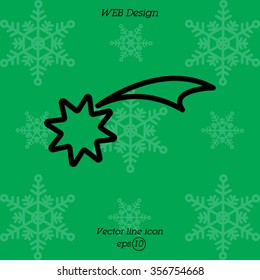 Web line icon. Christmas Star, star of Bethlehem