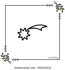 Web line icon. Christmas Star, star of Bethlehem
