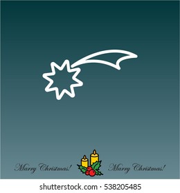 Web line icon. Christmas Star, star of Bethlehem