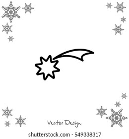 Web line icon. Christmas Star, star of Bethlehem