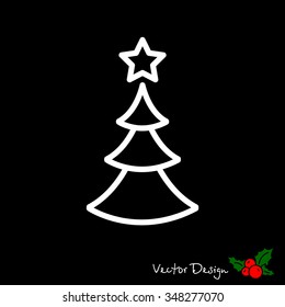 Web line icon. Christmas tree