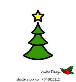 Web line icon. Christmas tree