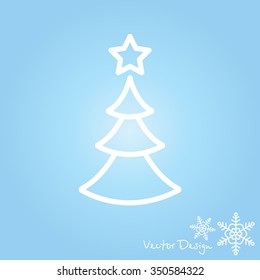 Web line icon. Christmas tree