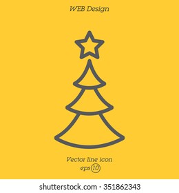 Web line icon. Christmas tree