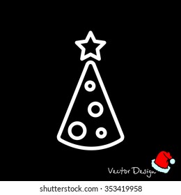 Web line icon. Christmas tree