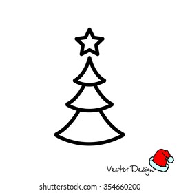 Web line icon. Christmas tree