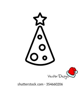 Web line icon. Christmas tree