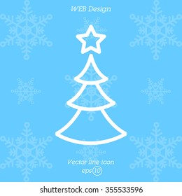 Web line icon. Christmas tree