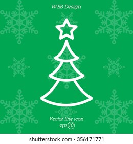 Web line icon. Christmas tree