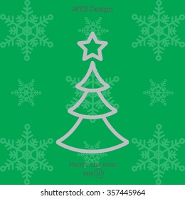 Web line icon. Christmas tree