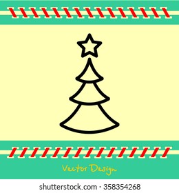 Web line icon. Christmas tree