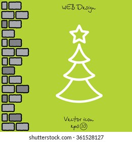 Web line icon. Christmas tree