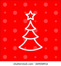 Web line icon. Christmas tree