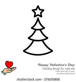 Web line icon. Christmas tree