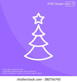 Web line icon. Christmas tree