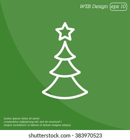Web line icon. Christmas tree