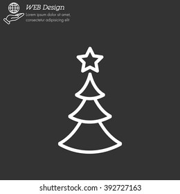 Web line icon. Christmas tree