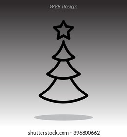 Web line icon. Christmas tree