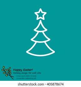 Web line icon. Christmas tree