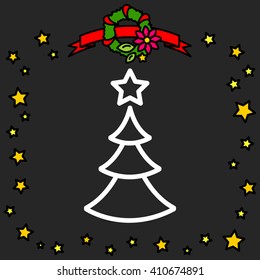 Web line icon. Christmas tree