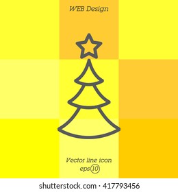 Web line icon. Christmas tree
