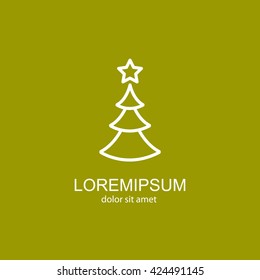 Web line icon. Christmas tree