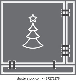 Web line icon. Christmas tree