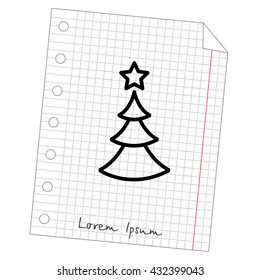 Web line icon. Christmas tree