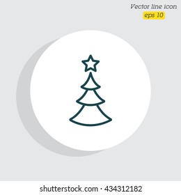 Web line icon. Christmas tree
