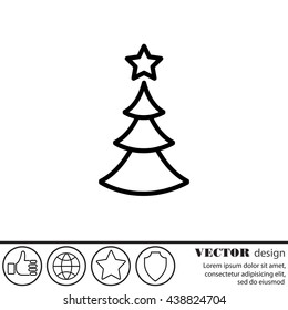 Web line icon. Christmas tree