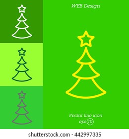 Web line icon. Christmas tree