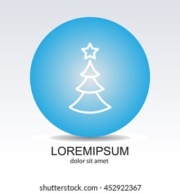 Web line icon. Christmas tree