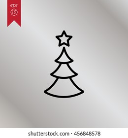 Web line icon. Christmas tree