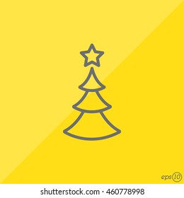 Web line icon. Christmas tree