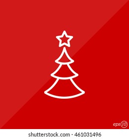 Web line icon. Christmas tree