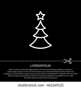 Web line icon. Christmas tree