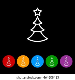 Web line icon. Christmas tree